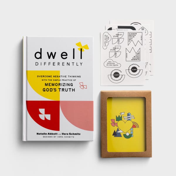 Dwell Differently - Scripture Memory Book + Companion Scripture Memory Verse Tattoos and Art Prints - Gift Set