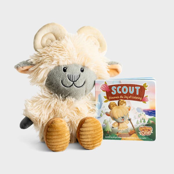 God Made Just One - Scout Discovers Joy of Listening Board Book + Plush - Gift Set
