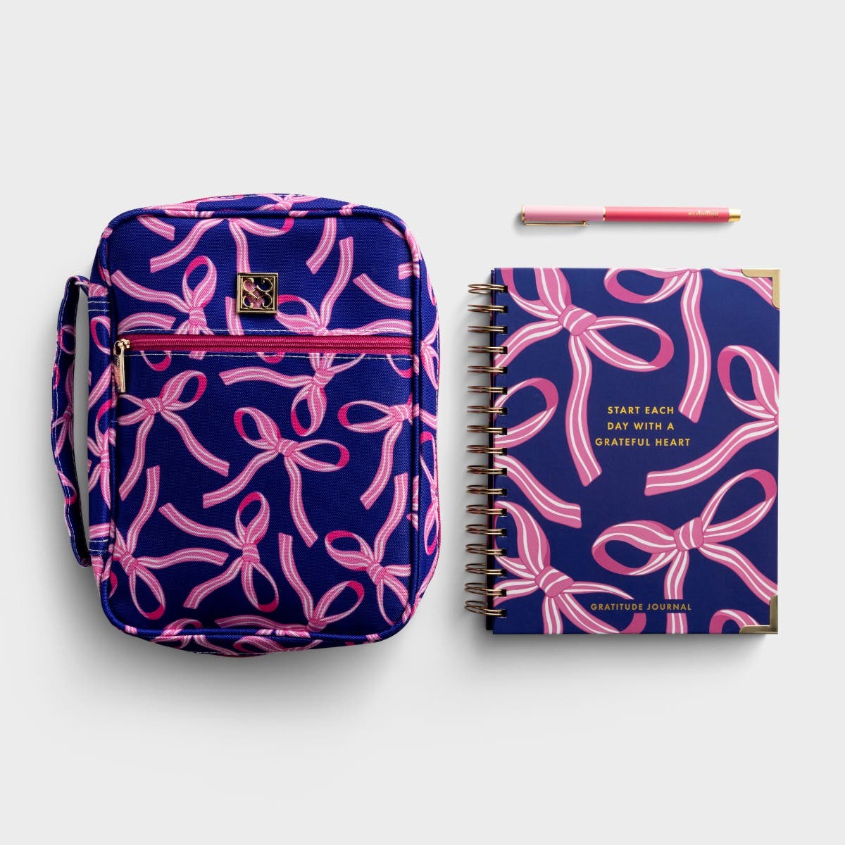 Mary Square - Tied With A Bow Bible Cover + Gratitude Journal + Pen Set