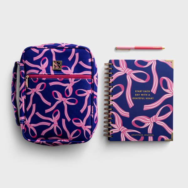 Mary Square - Tied With A Bow Bible Cover + Gratitude Journal + Pen Set