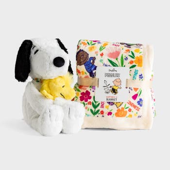 Peanuts® Happiness Is Blanket + Snoopy & Woodstock Plush