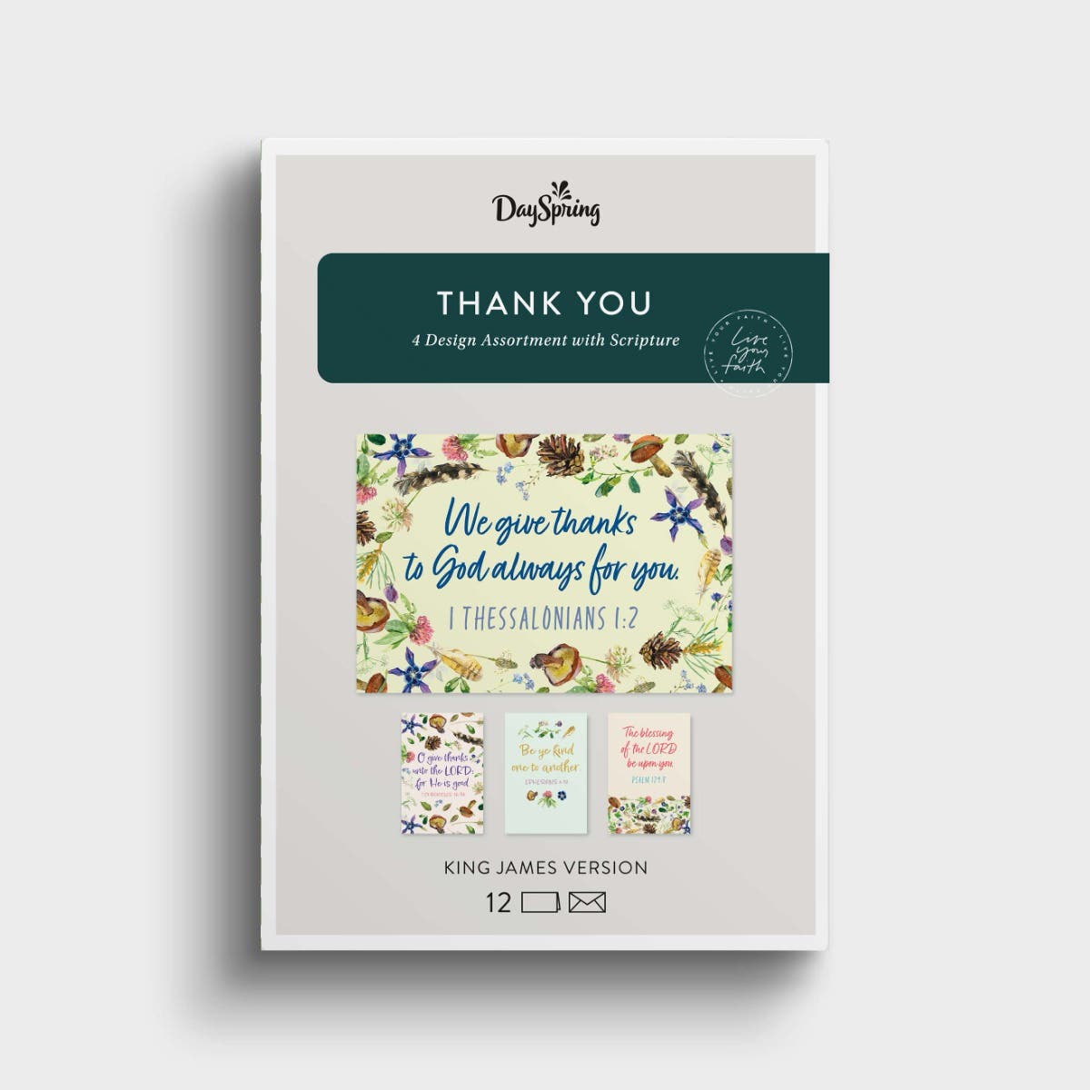 Thank You - Simple Nature - 12 Boxed Cards and Envelopes, KJV