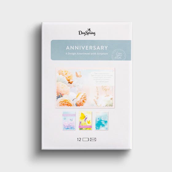 Anniversary - Floral Designs - 12 Boxed Cards