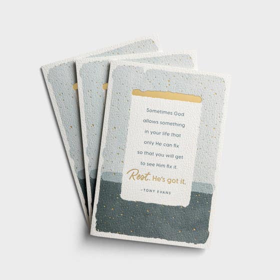 Tony Evans - Get Well - Rest. He's Got It - 3 Greeting Cards