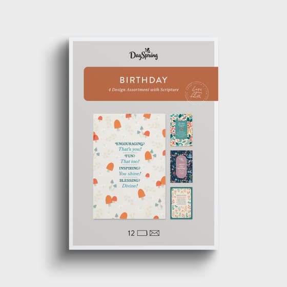 Happy Birthday - Floral Design - 12 Boxed Cards 