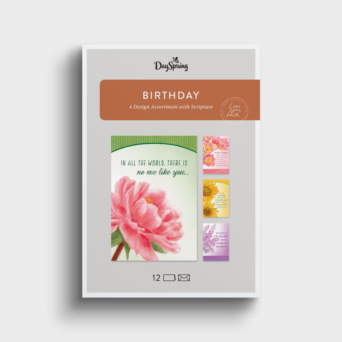 Happy Birthday - Classic Florals - 12 Boxed Cards and Envelopes