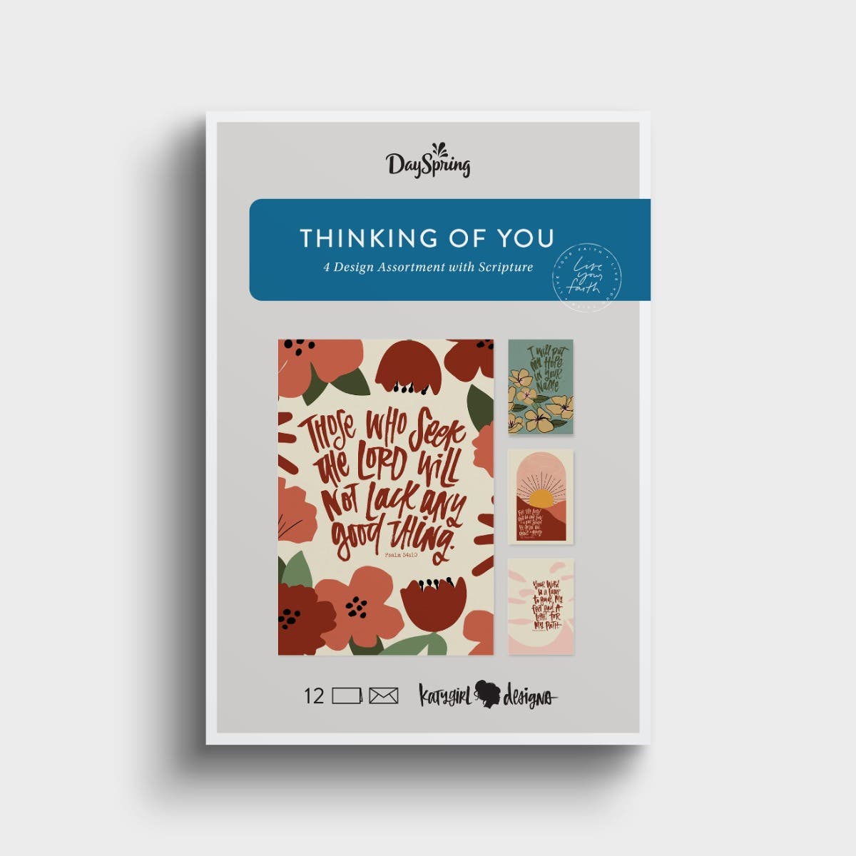Katygirl - Thinking of You - 12 Boxed Cards and Envelopes