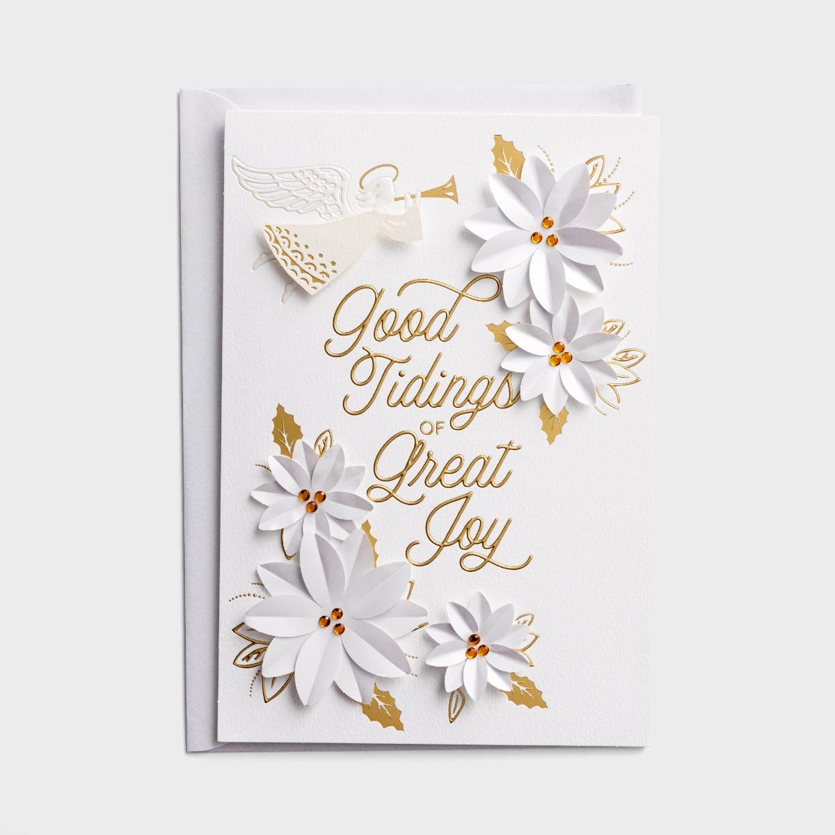 Christmas - For Anyone - Angel Good Tidings - 1 Premium Greeting Card 
