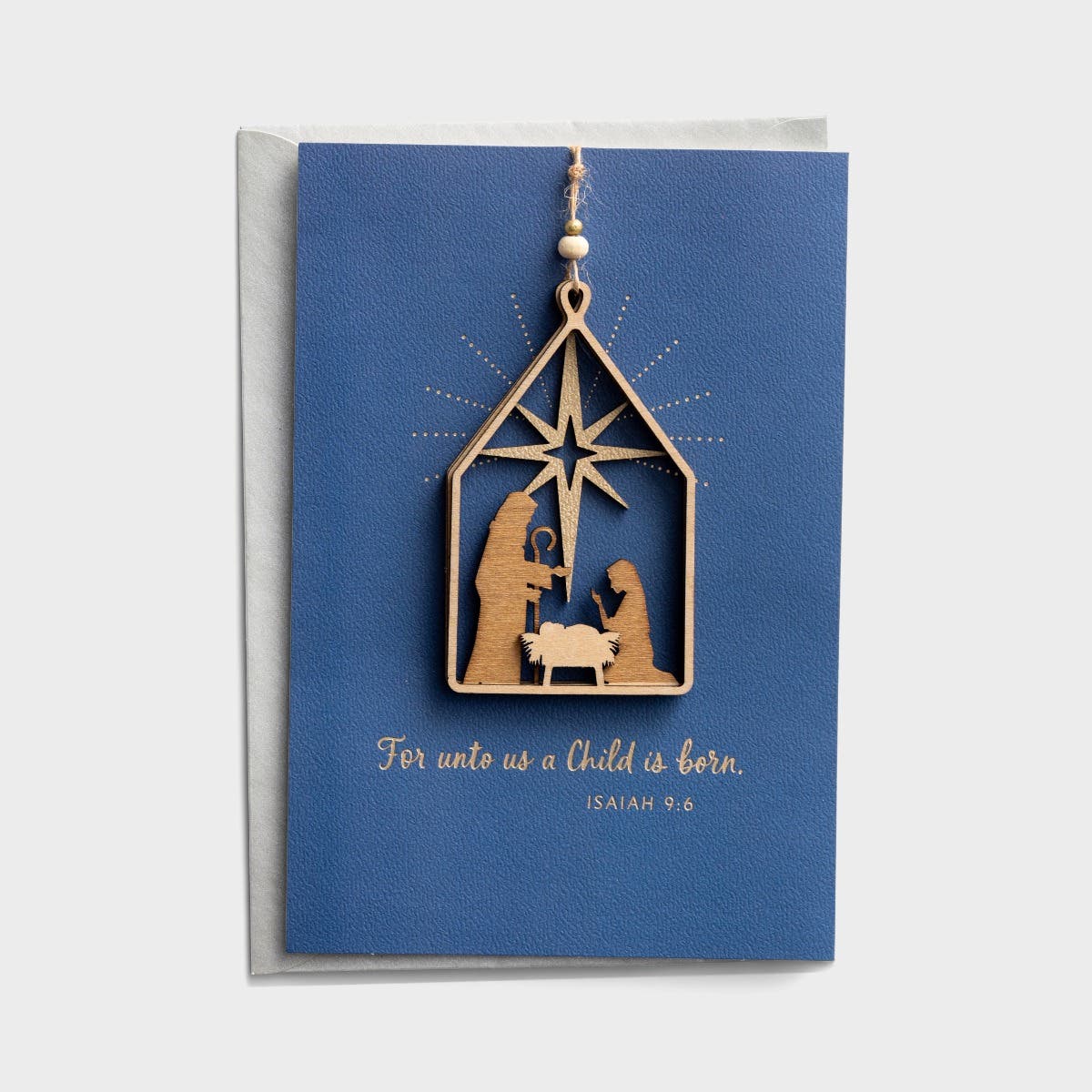 Christmas - For Anyone - Nativity - 1 Premium Greeting Card with Detachable Ornament 