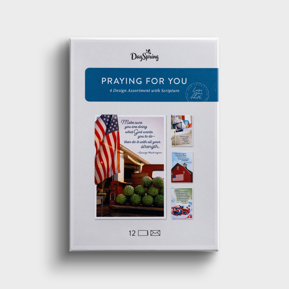 Praying for You-God and Country Assortment-12 Count Boxed Cards and Envelopes