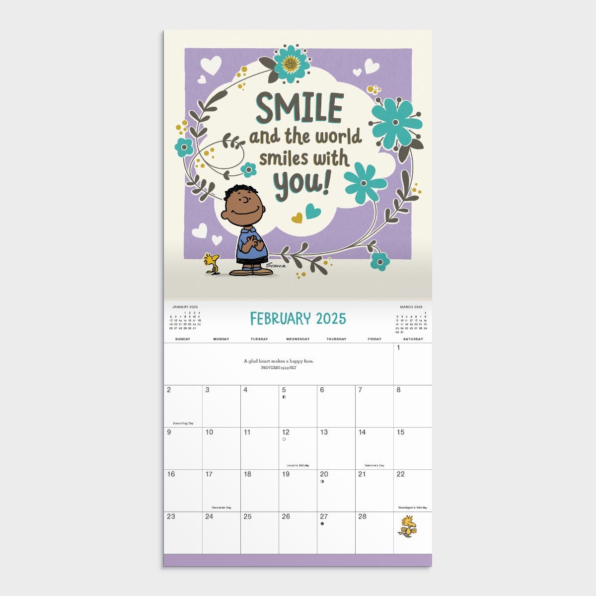 Dayspring Peanuts 12-Month 2025 Wall Calendar 