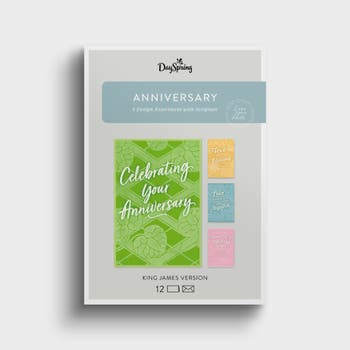 Anniversary - Colorful Designs - 12 Boxed Cards and Envelopes, KJV
